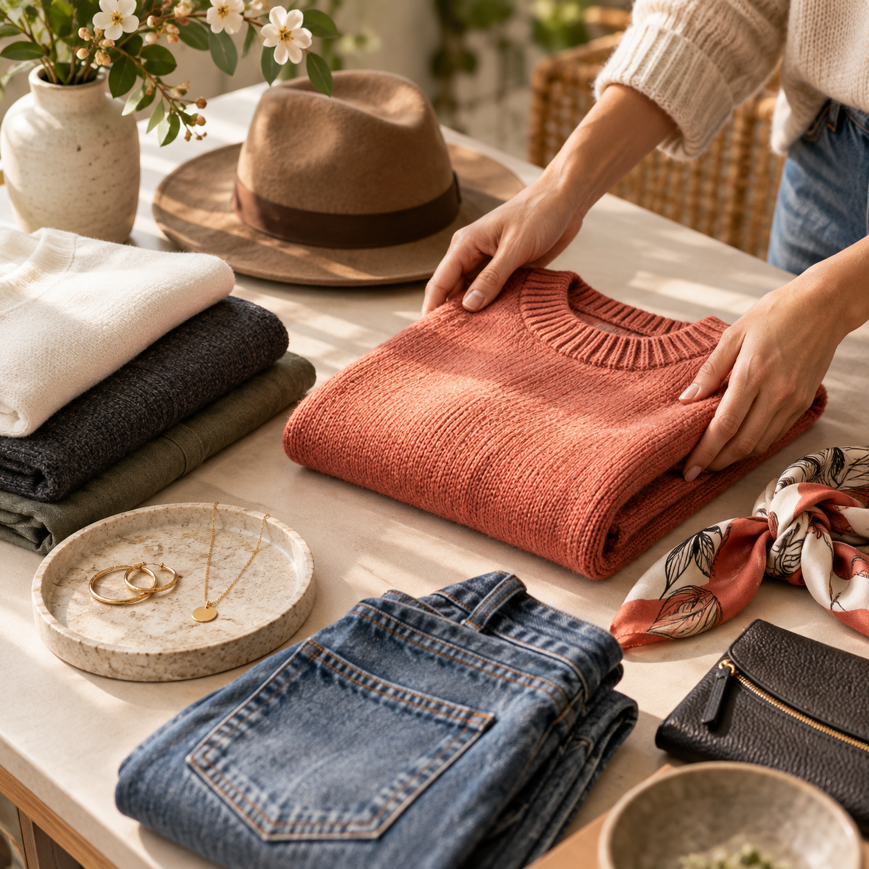 E-commerce customer story showing a curated clothing storefront scene